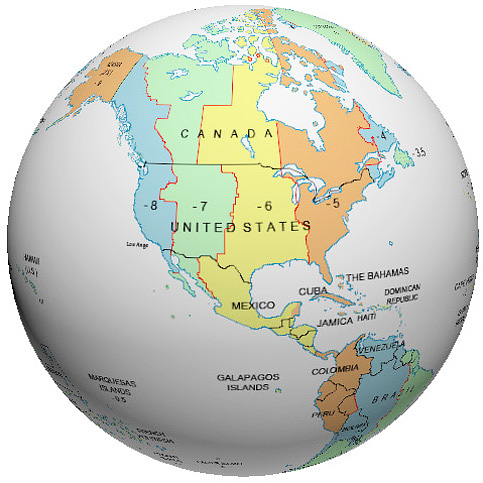 United States Globe Map