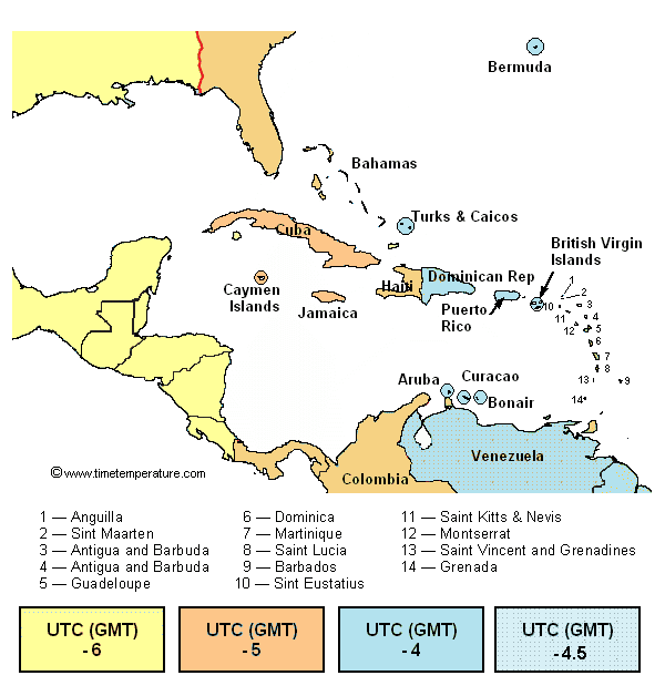time zone map usa puerto rico