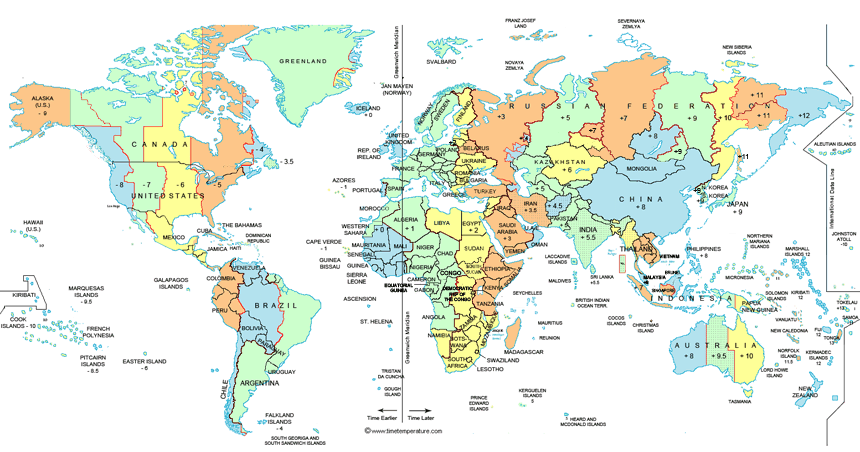 detailed time zone map