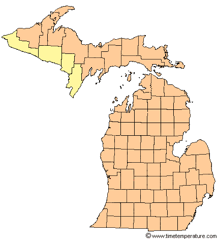 detailed michigan time zone map