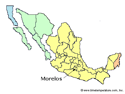 Morelos Mexico time zone map