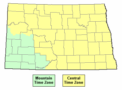 north dakota time zone map with cities North Dakota Time Zone north dakota time zone map with cities