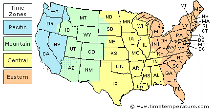 South Dakota Time Zone Map South Dakota Time Zone