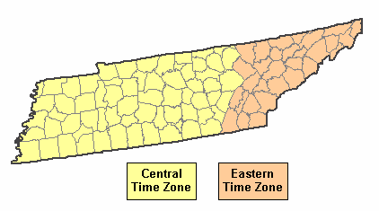 time zone map of tennessee Tennessee Time Zone time zone map of tennessee