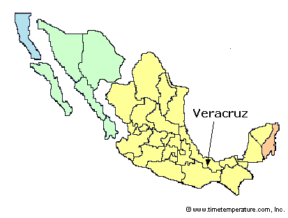 Veracruz Mexico time zone map